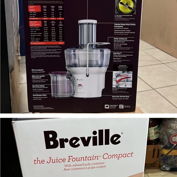 Still in box! Breville Silver and White Juice Fountain - Picture 2 of 3